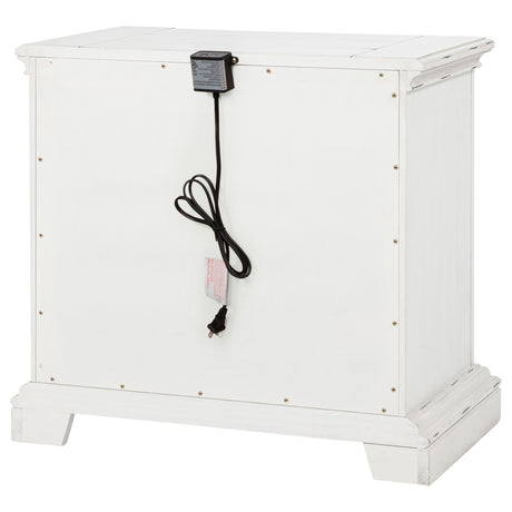 McKinney Vintage White 2-drawer Nightstand with Dual USB - Ornate Home