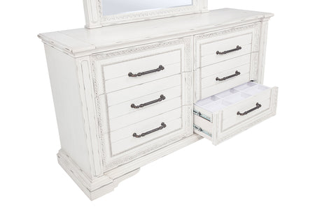 McKinney Vintage White 4-piece Eastern King Bedroom Set - Ornate Home