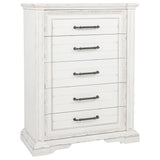 McKinney Vintage White 5-drawer Bedroom Chest of Drawers - Ornate Home
