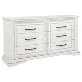 McKinney Vintage White 5-piece Eastern King Bedroom Set - Ornate Home
