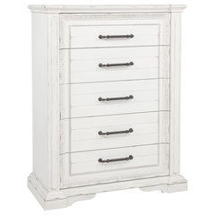 McKinney Vintage White 5-piece Eastern King Bedroom Set - Ornate Home