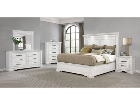 McKinney Vintage White 5-piece Queen Bedroom Set - Ornate Home