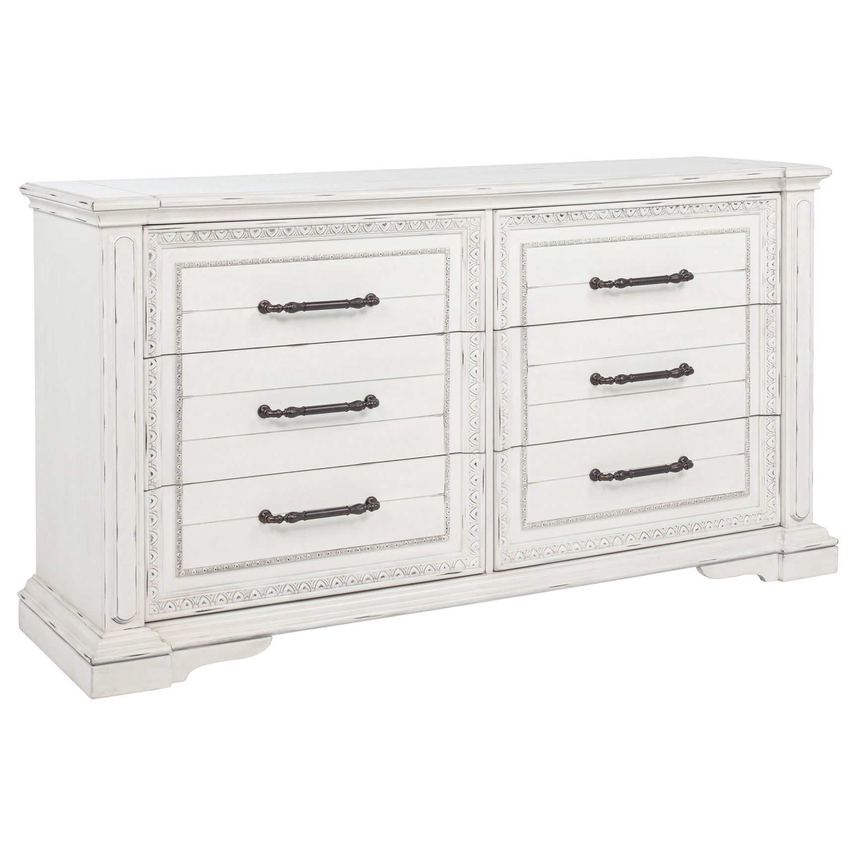 McKinney Vintage White 5-piece Queen Bedroom Set - Ornate Home