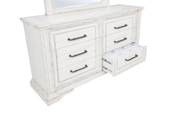 McKinney Vintage White 5-piece Queen Bedroom Set - Ornate Home