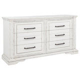 McKinney Vintage White 6-drawer Bedroom Dresser Cabinet - Ornate Home