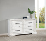 McKinney Vintage White 6-drawer Bedroom Dresser Cabinet - Ornate Home