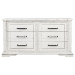 McKinney Vintage White 6-drawer Bedroom Dresser Cabinet - Ornate Home