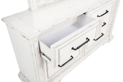McKinney Vintage White 6-drawer Bedroom Dresser Cabinet - Ornate Home