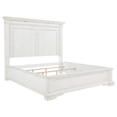 McKinney Vintage White Eastern King LED Light Panel Bed - Ornate Home
