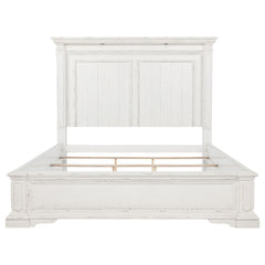 McKinney Vintage White Eastern King LED Light Panel Bed - Ornate Home