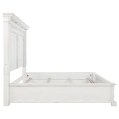 McKinney Vintage White Eastern King LED Light Panel Bed - Ornate Home
