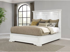 McKinney Vintage White Queen LED Light Panel Bed - Ornate Home