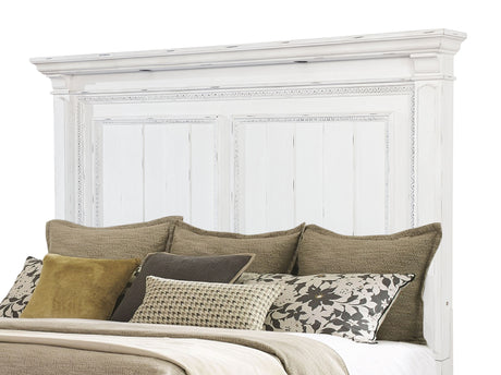 McKinney Vintage White Queen LED Light Panel Bed - Ornate Home