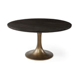 McLeod Brown/Gold 54" Round Pedestal Dining Table - Ornate Home