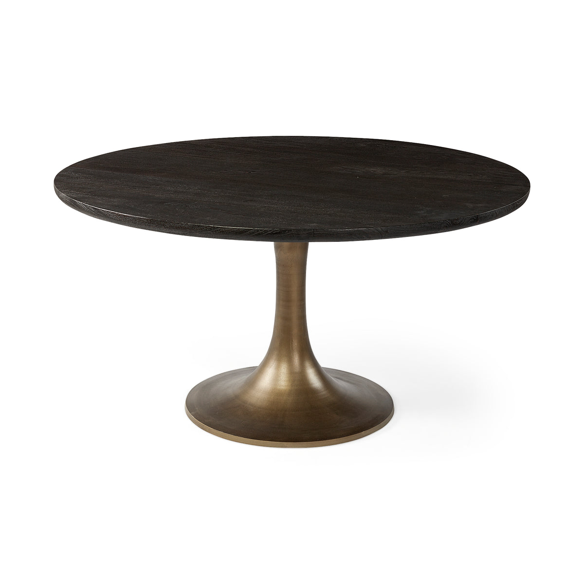 McLeod Brown/Gold 54" Round Pedestal Dining Table - Ornate Home