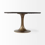 McLeod Brown/Gold 54" Round Pedestal Dining Table - Ornate Home