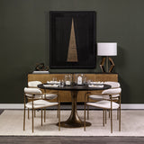 McLeod Brown/Gold 54" Round Pedestal Dining Table - Ornate Home