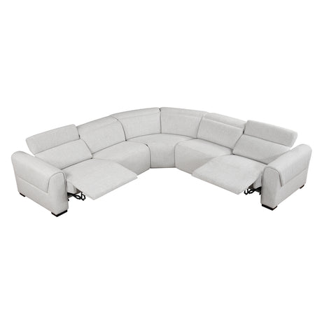 McPherson Cloud 5-Piece Modular Power Reclining Sectional with Power Headrests - Ornate Home