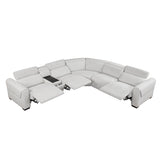 McPherson Cloud 6-Piece Modular Power Reclining Sectional with Power Headrests - Ornate Home