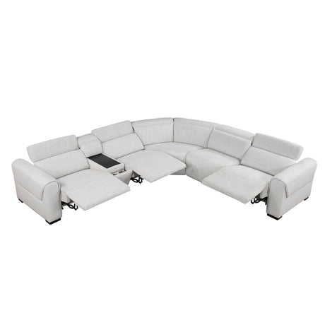 McPherson Cloud 6-Piece Modular Power Reclining Sectional with Power Headrests - Ornate Home