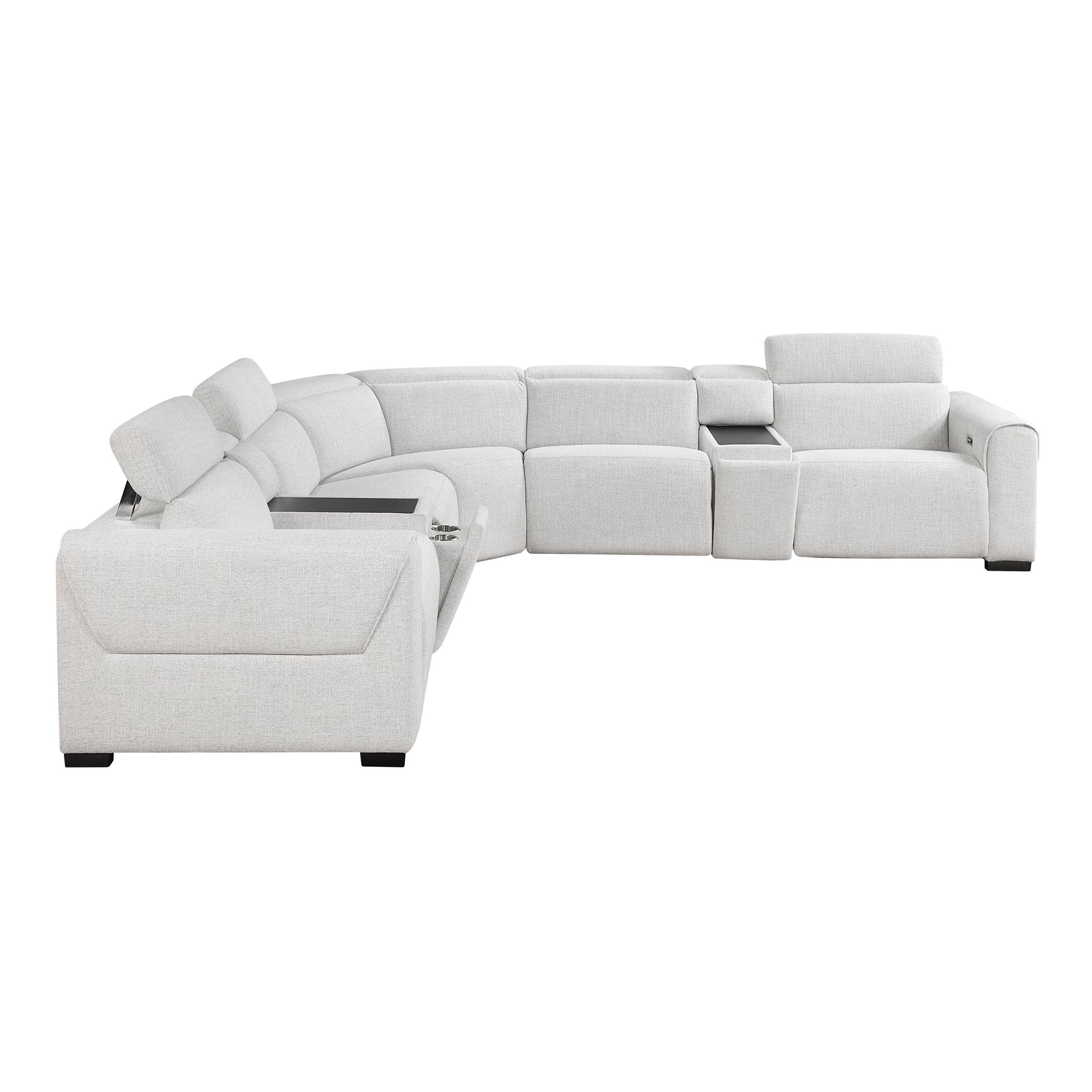 McPherson Cloud 7-Piece Modular Power Reclining Sectional with Power Headrests - Ornate Home