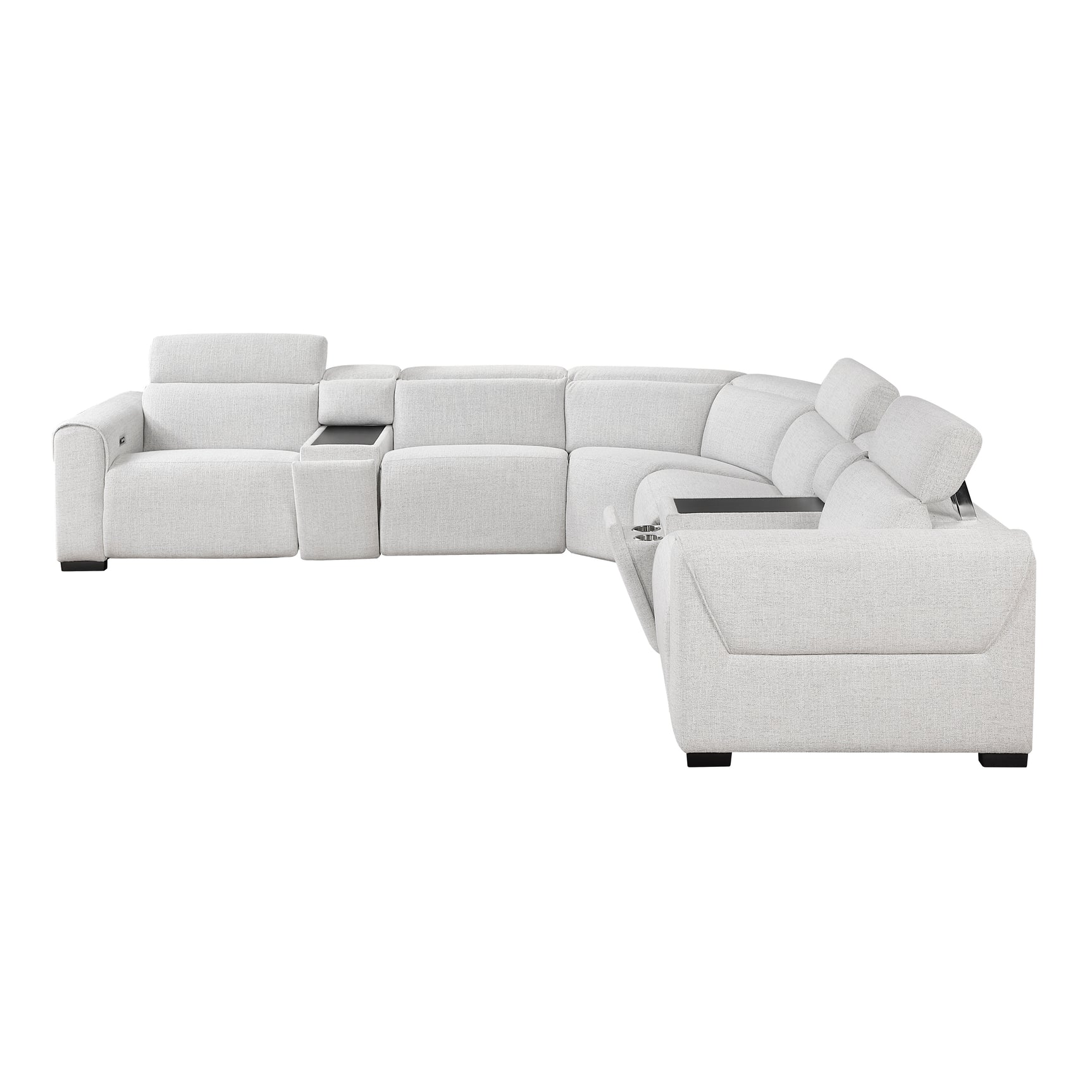 McPherson Cloud 7-Piece Modular Power Reclining Sectional with Power Headrests - Ornate Home