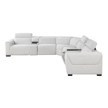 McPherson Cloud 7-Piece Modular Power Reclining Sectional with Power Headrests - Ornate Home