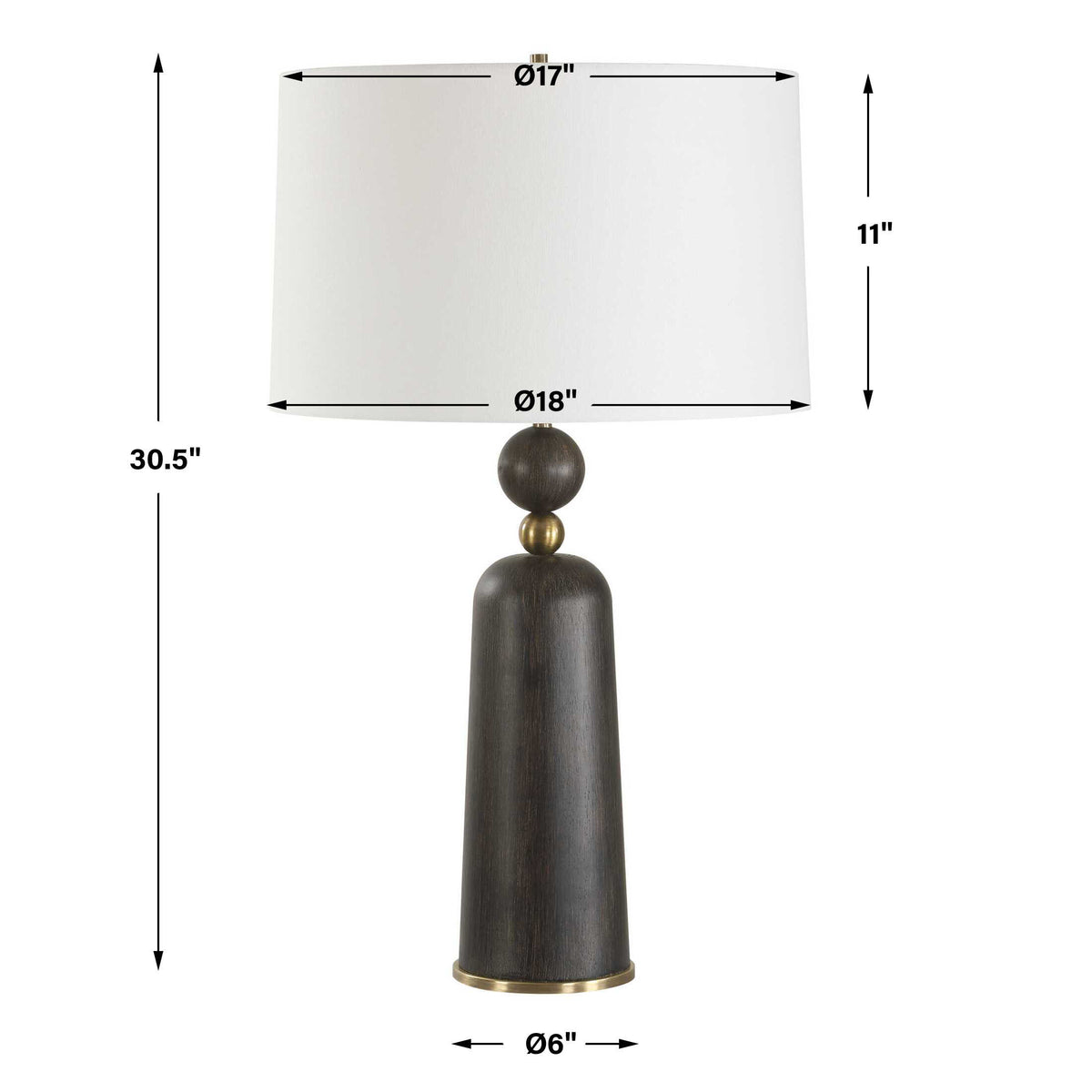 McQuinn Dark Walnut Table Lamp - Ornate Home
