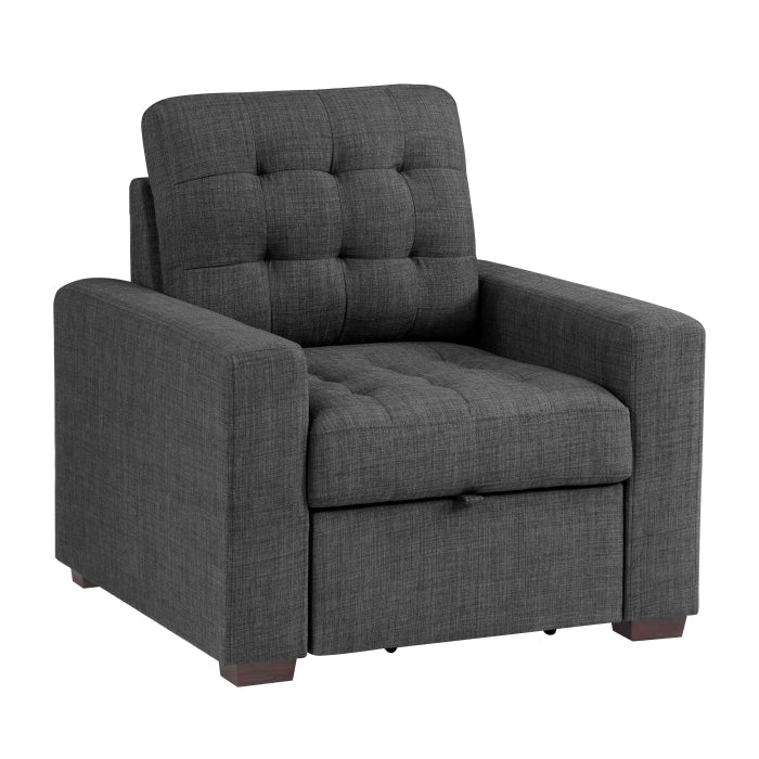 Mccafferty Dark Gray Chair with Pull-Out Ottoman - Ornate Home