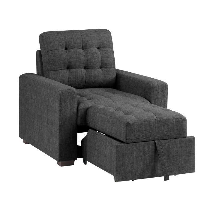 Mccafferty Dark Gray Chair with Pull-Out Ottoman - Ornate Home