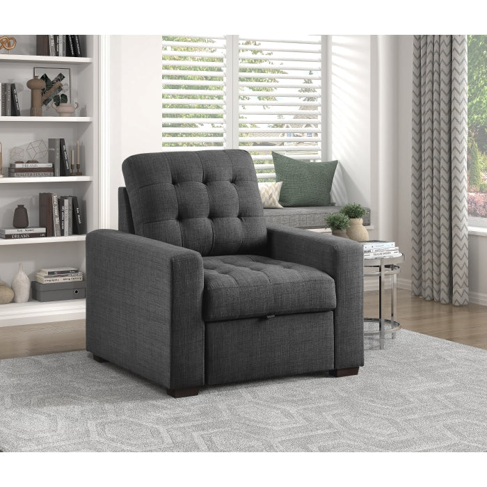 Mccafferty Dark Gray Chair with Pull-Out Ottoman - Ornate Home