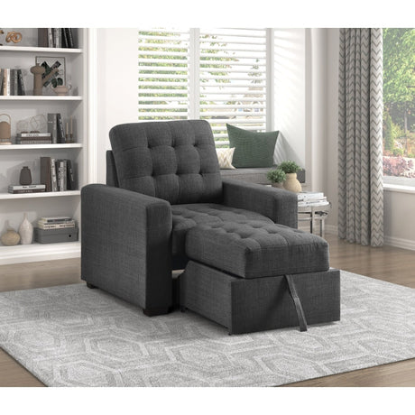 Mccafferty Dark Gray Chair with Pull-Out Ottoman - Ornate Home