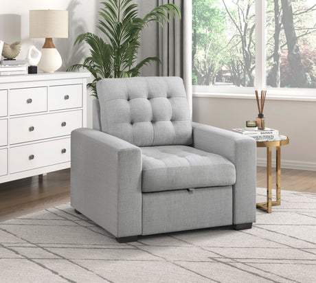 Mccafferty Light Gray Chair with Pull-Out Ottoman - Ornate Home