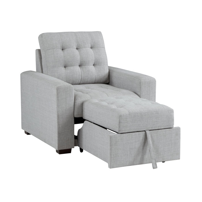 Mccafferty Light Gray Chair with Pull-Out Ottoman - Ornate Home