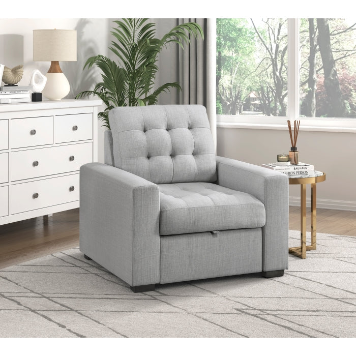 Mccafferty Light Gray Chair with Pull-Out Ottoman - Ornate Home