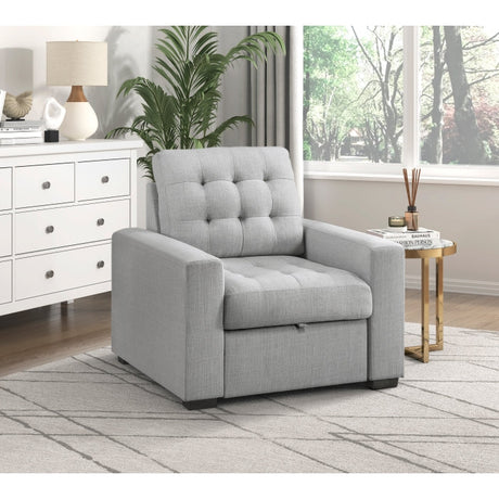 Mccafferty Light Gray Chair with Pull-Out Ottoman - Ornate Home