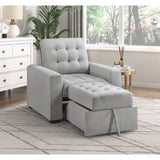 Mccafferty Light Gray Chair with Pull-Out Ottoman - Ornate Home