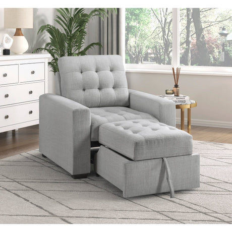 Mccafferty Light Gray Chair with Pull-Out Ottoman - Ornate Home