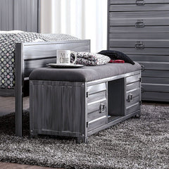 Mccredmond Hand-Brushed Silver Bench - Ornate Home