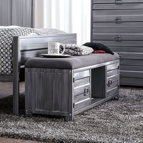 Mccredmond Hand-Brushed Silver Bench - Ornate Home