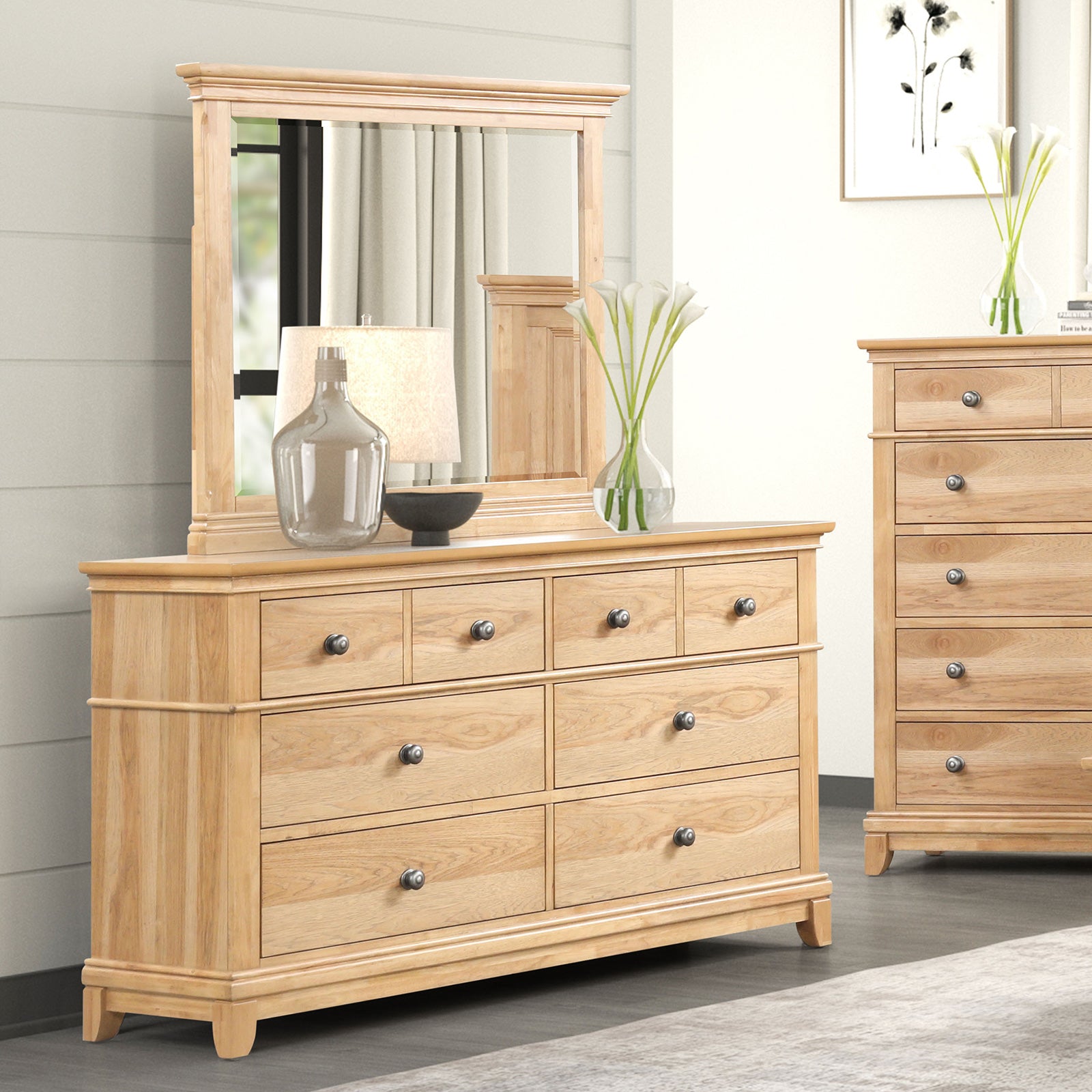 Mchenry Natural Oak Queen 5 Piece Bedroom Set w/2 Nightstands - Ornate Home