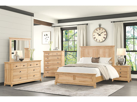 Mchenry Natural Oak Queen 5 Piece Bedroom Set w/2 Nightstands - Ornate Home