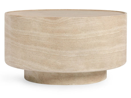 Mckenna Natural Outdoor Round Coffee Table - Ornate Home