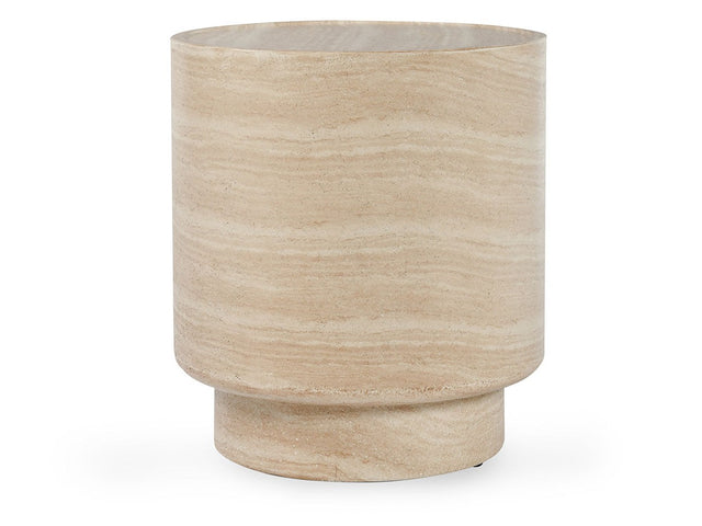 Mckenna Natural Outdoor Round End Table - Ornate Home