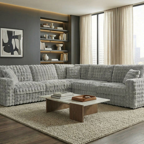 Mckenna Silver Gray Modular Sectional - Ornate Home