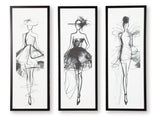Mckerrick Black/White Wall Art Set (Set of 3) - Ornate Home