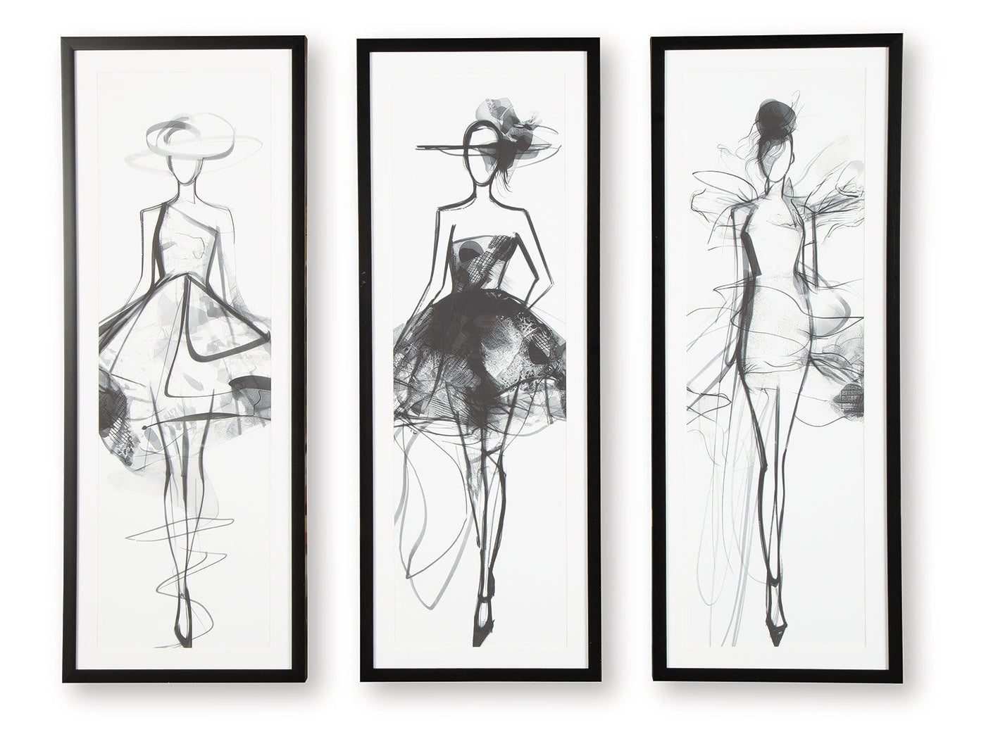 Mckerrick Black/White Wall Art Set (Set of 3) - Ornate Home