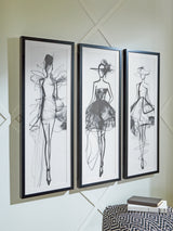 Mckerrick Black/White Wall Art Set (Set of 3) - Ornate Home