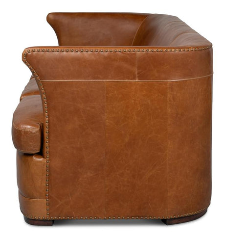Mcmillan Brown Distilled Leather Sofa - Ornate Home