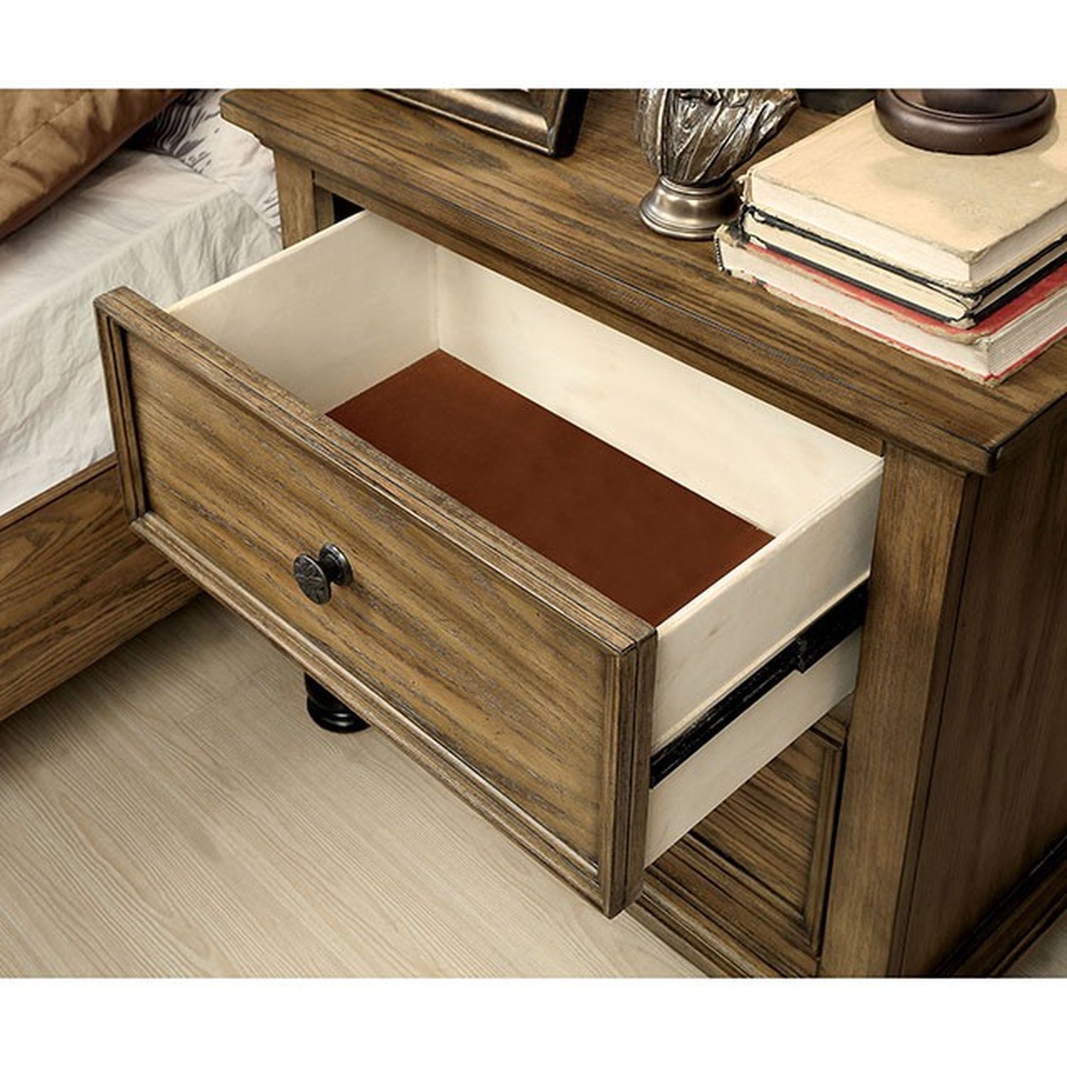 Mcville Dark Oak Nightstand - Ornate Home